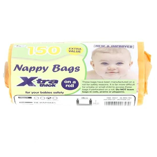 Tidyz 150 Nappy Bags with Tie Handles Tidyz 150 Nappy Bags with Tie Handles